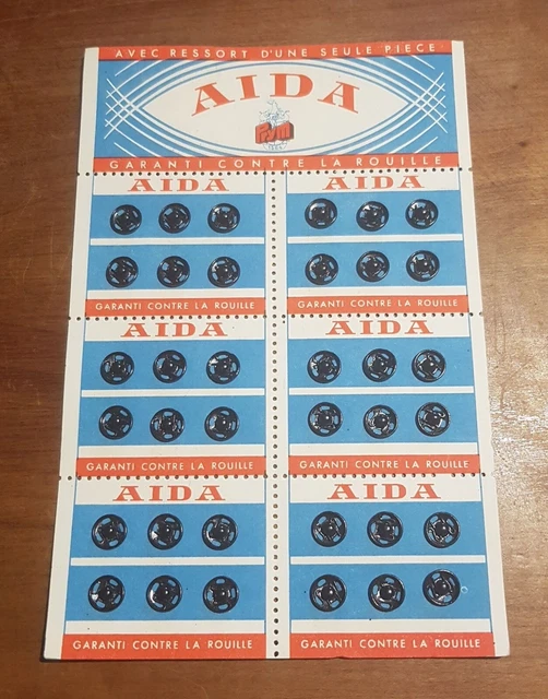 Lot Ancien : Carte De 36 Boutons-pression Noirs Métalliques ZUKUNFT PrYm, Diamètre 0,7 Cm - Mercerie Vintage