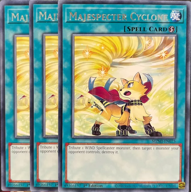 Yu-Gi-Oh! MZMI-EN075 - 3 x Majespecter Cyclone - 1st edition - Rare