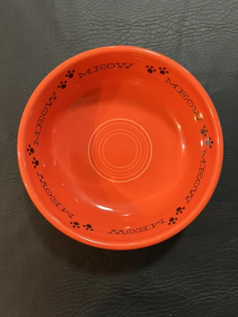 NEW With Tags~ Fiestaware MEOW Cat Bowl Small 14oz- Poppy