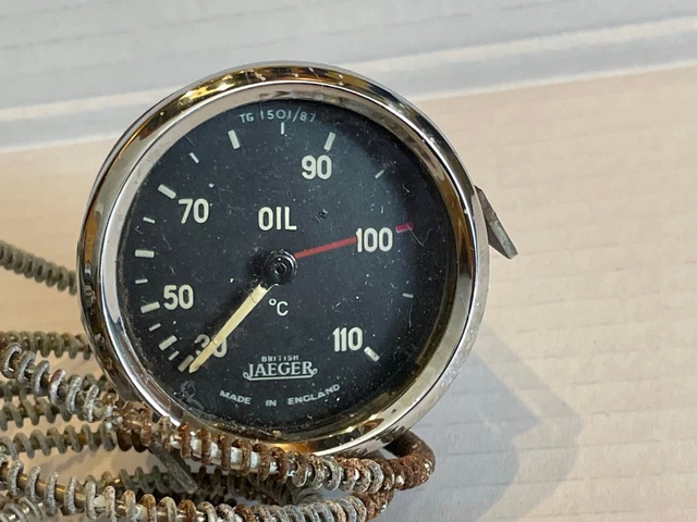 NOS CLASSIC JAEGER OIL TEMP GAUGE Race Car Lotus Cooper Rootes Bmc Ford nos-classic-jaeger-oil-temp-gauge-race-car-lotus-cooper-rootes-bmc-ford