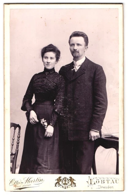 Fotografie Otto Martin, Löbtau, Reisewitzerstr. 18, Portrait Paar im Biedermeie