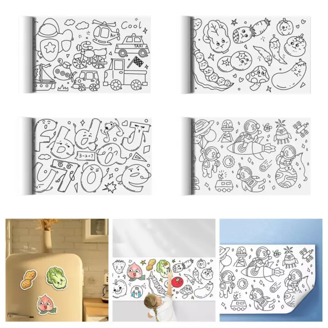 Rotolo da disegno per bambini, 2 pezzi Coloring Paper Roll per bambini con  matite colorate, rotolo di carta da colorare per bambini, grande rotolo da  colorare fai da te per bambini 