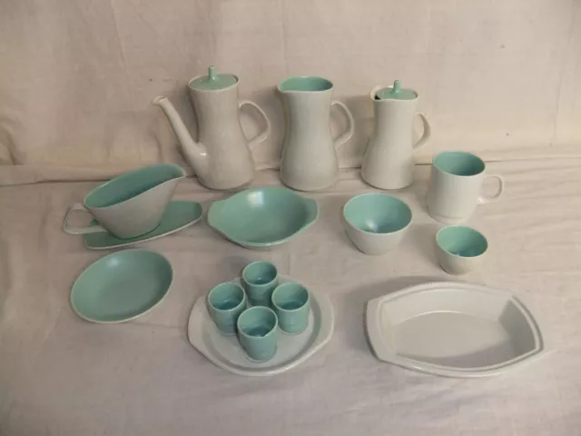 c4 Pottery Poole Twintone - Seagull & Ice Green - retro vintage tableware - 2A3B