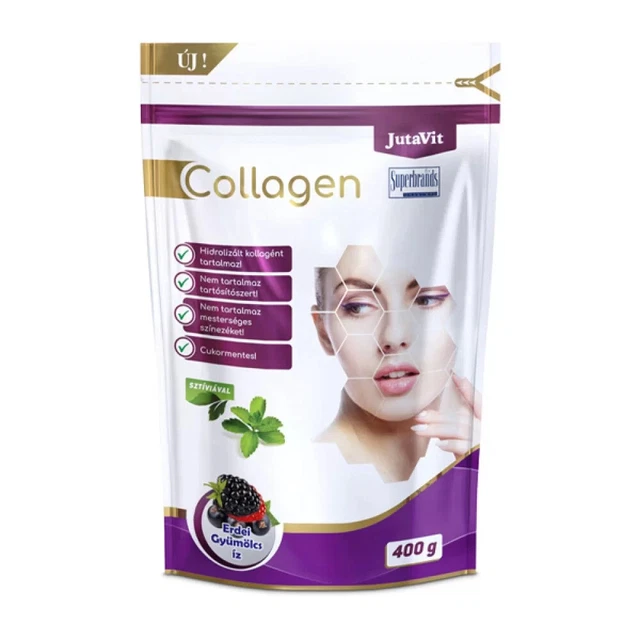 2x Kollagen 10000 mg Jutavit Peptide Waldbeergeschmack Gelenke Haare Haut 400 g