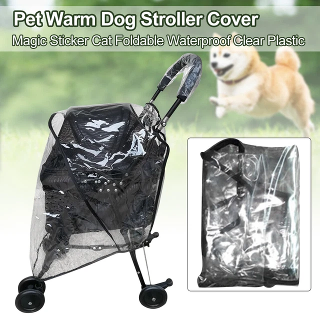 Cubierta para perro plegable impermeable mascota gato cálido transpirable transparente duradera