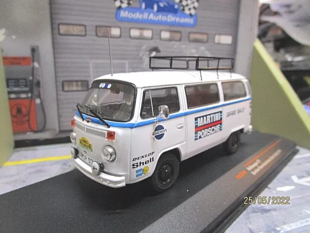 VW Volkswagen Bus T2 Bulli Service 1978 Porsche Martini Safari Rallye IXO 1:43