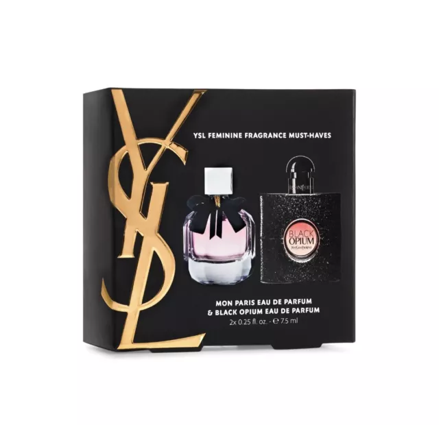 YSL MON PARIS + Black Opium Edp Perfume Miniature Duo 🌹0.25Oz/7.5Ml $39.25  - PicClick
