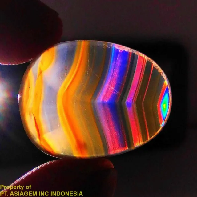 12ct 'A' Grade Rainbow IRIS AGATE ~Multi-Color Fire~ 1-of-a-kind ~100% Natural
