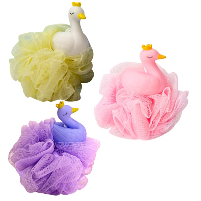3 piezas bolas de baño doméstico hermoso baño flores bolas de ducha en forma de cisne