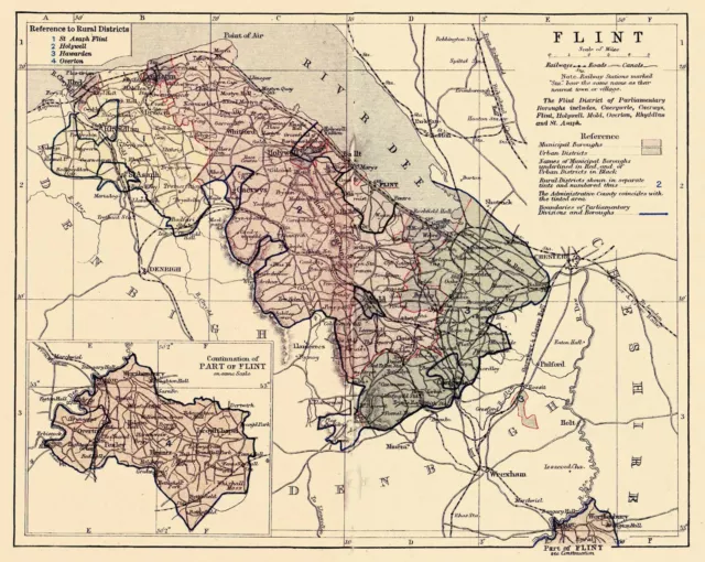 An A3 size reproduction map of Flint original dated 1880.