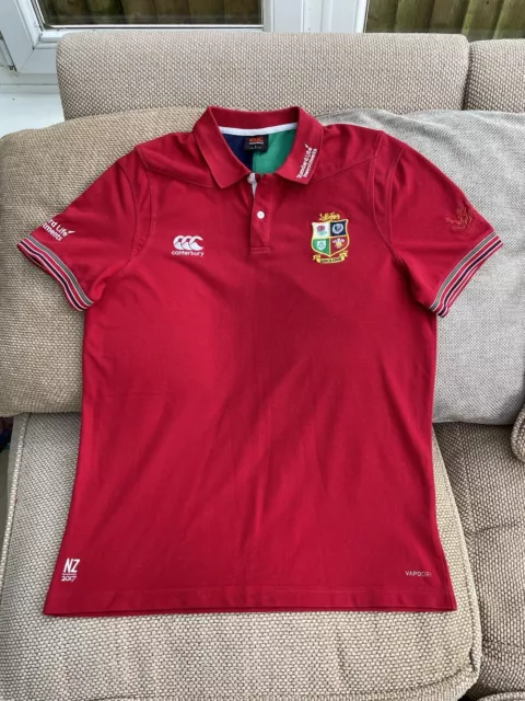 Canterbury British Lions 2017 Rugby Red Polo Shirt Size Large in Great Condition