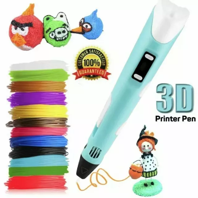 3D Print Pen Drawing Pen Set With LCD Screen +Free PLA Filaments USB kids Gift