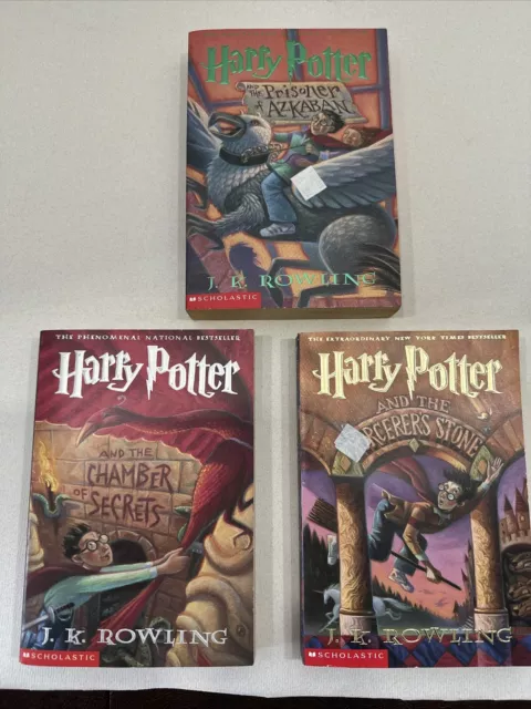 Harry Potter Scholastic Book Set of 3 Books Paperback Excellent CONDITION