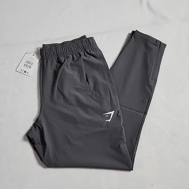 GYMSHARK ARRIVAL WOVEN Joggers Grey Gym Training Pants Men's XL