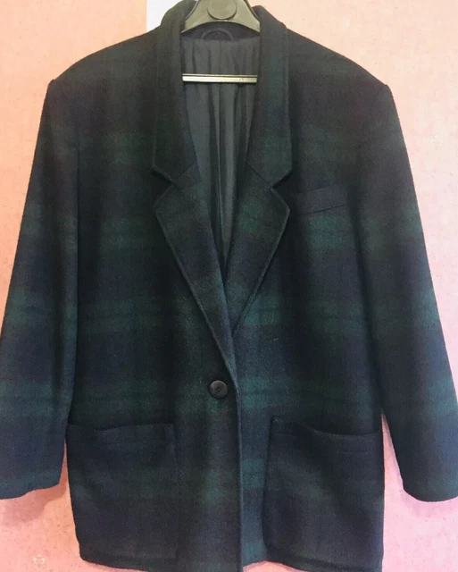 Veste Marocaine Baja En Laine/cachemire - Bleu/vert Rayé - Avec Capuche - Neuf Avec étiquettes