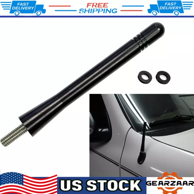 4 " Short Black Aluminum Antenna Mast AM/FM for TOYOTA TUNDRA 2000-2020