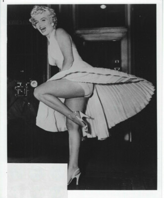 Marilyn Monroe 8x10 B&W Glossy In Famous White Dress From Seven Year Itch