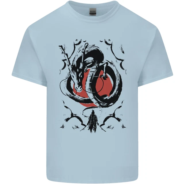 Samurai Warrior Dragon & Sun Fantasy MMA Kids T-Shirt Childrens