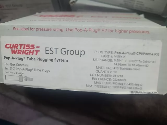Curtiss-wright Pop A Plug V-584-k