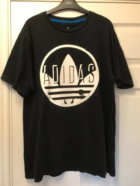 Mens Adidas black and white classic t shirt size L