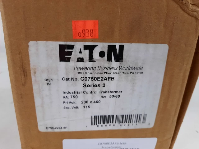 Eaton NSB C0750E2AFB Control Transformers MTE 750VA 460V 50/60Hz
