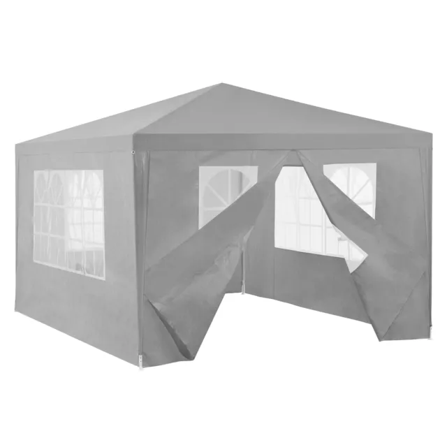 Pavillon 4x3m Gartenzelt Partyzelt Gartenpavillon Bierzelt Festzelt Dunkelgrau