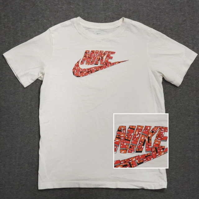 Nike Shoe Box Logo T-shirt Kids Size XL White Swoosh Tee Shoebox Collection