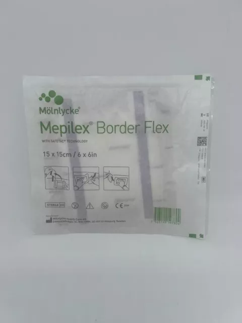 Mepilex Border Flex Silicone Foam Dressing 6 x 6" Square. Lot of 3. exp 2024