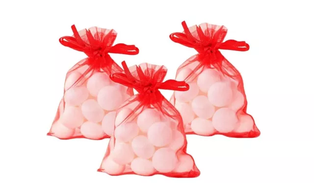Red Organza Gift Bags: Jewelry, Wedding Favors, Candy - Sizes S/M/L - UK Seller