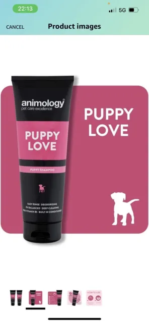 Animology Puppy Love Dog Shampoo 100% Vegan 250ml