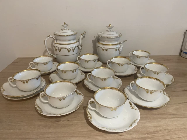 Service à Café Et Thé Vintage Porcelaine Orange – 6 Personnes – Années 60