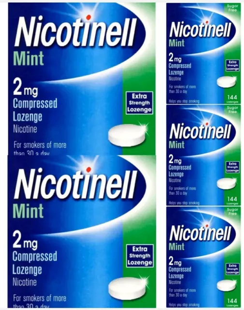 5 pastillas Nicotinell como nuevas 2 mg sin azúcar 144 x 5 = 720 pastillas fecha larga