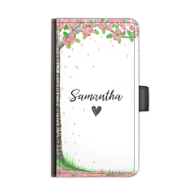Personnalisé Téléphone Étui ;p Etal Marbre Coeur Cuir PU Clapet Housse; Nom