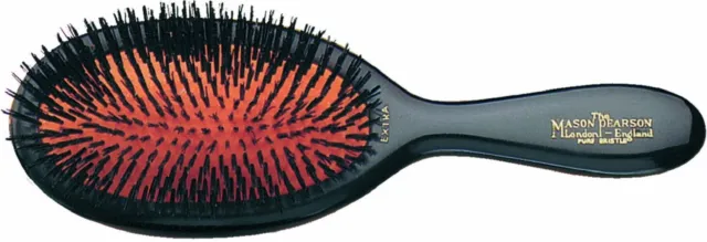 Mason Pearson B2 Medium Pure Boar Bristle Fine Hair Brush, Cleaner in Gift Box 3