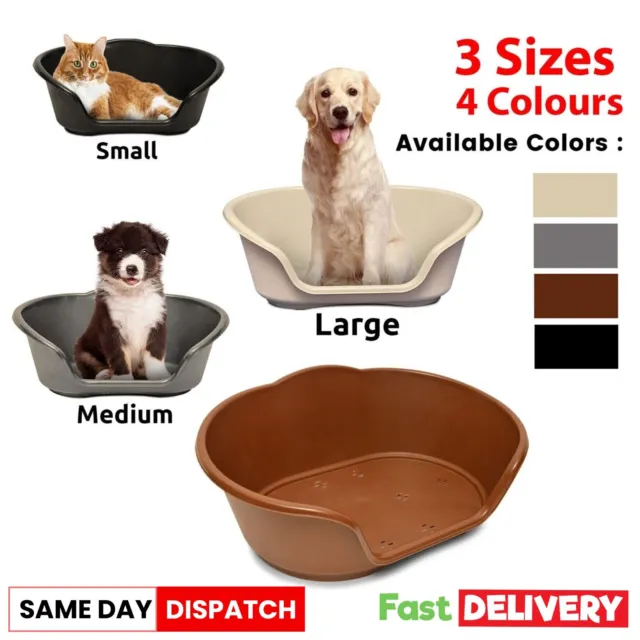 Pet Dog Bed Basket Soft Warm Washable Waterproof Puppy Cat Kitten Comfy Beds