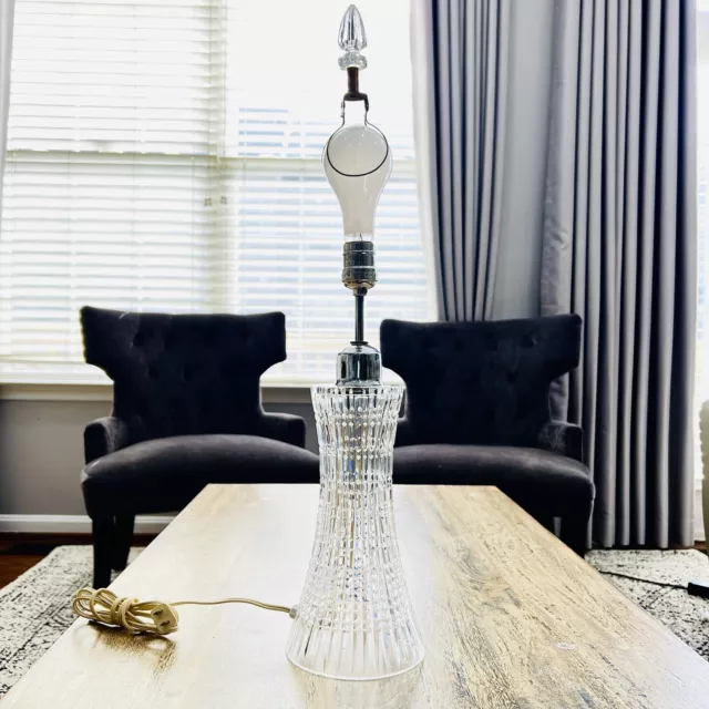 Waterford Lismore Diamond Cut Crystal Glass Lamp ( No Shade)