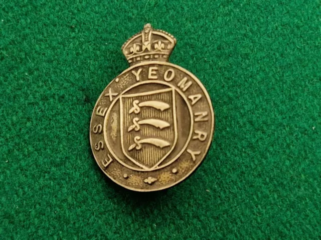 WW1 34 mm Essex Yeomanry Military Cap Badge