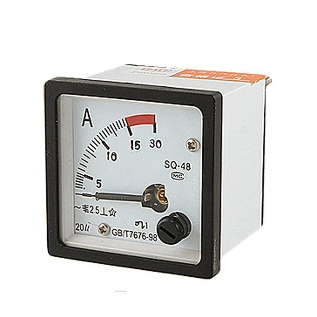 SQ48 Misuratore Pannello Corrente CA Analogico Amperometro 0-15A Bianco + Nero D1S6