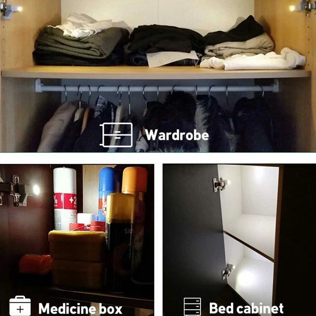 10X LED SENSOR Light Kitchen Hinge Cupboard Closet Door