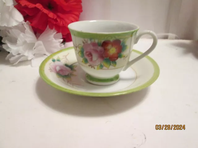 Vintage Occupied Japan hand painted  demitasse cup/saucer