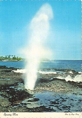 Postcard HI Kauai Hawaiian Islands Spouting Horn Volcanic Lava Tube Pacific Sea