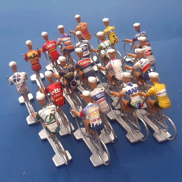 Lot De 6 Figurines Cyclistes - Tour De France - Plastique Cofalu - Échelle 1/32 - Vintage
