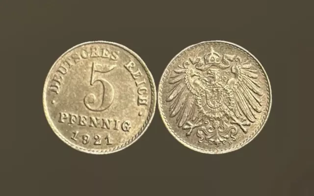 Deutsches Kaiserreich  5  Pfennig  1921  D