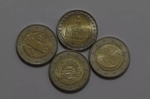 🧭 🇩🇪 Germany 2 Euro - 4 Commemorative Coins B56 #27
