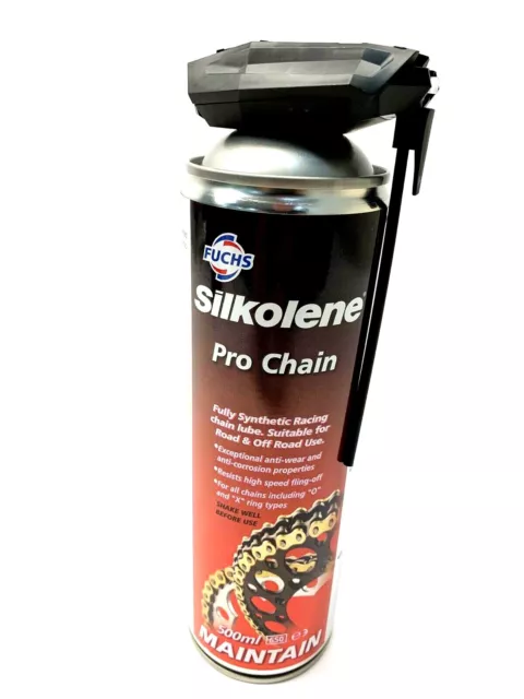 Fuchs Silkolene Pro Chain - 100% Synthetic Racing Motorcycle Chain Lube 500ml