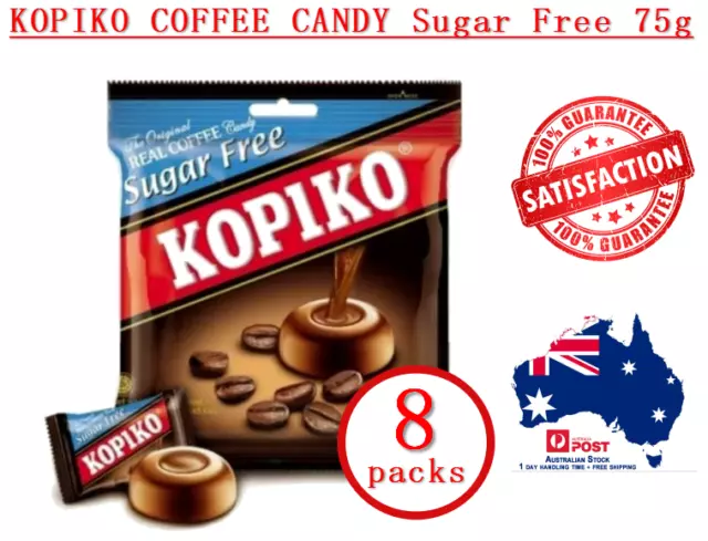 NEW 8 Pack KOPIKO *SUGAR FREE* Oiginal Real Coffee Candy 8x75g + Free Shipping