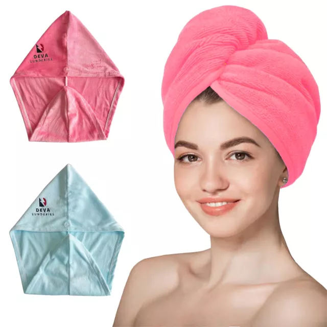 Microfiber Hair Towel for Women Hair Wrap, 2 Packs Soft and Absorbent Fast Dr...