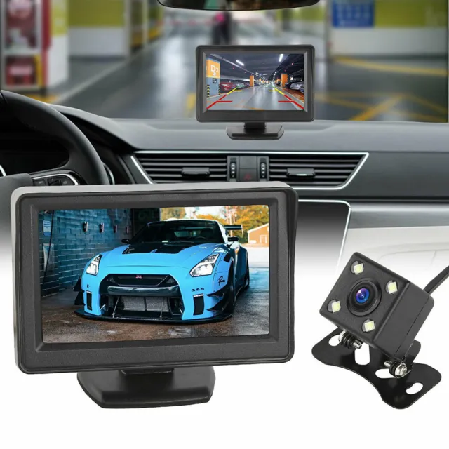 Rear View Reversing Camera Kit Car Van Truck 4.3" Monitor Parking Night-Vision