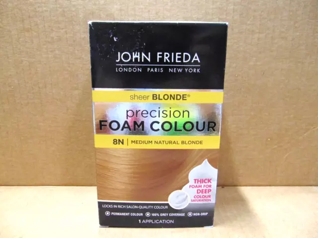 8. John Frieda Precision Foam Colour, Medium Natural Blonde 8N, Full-coverage Hair Color Kit, with Thick Foam for Deep Color Saturation - wide 8
