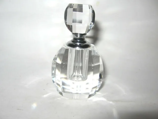 Beautiful Cut Glass Perfume Bottle 3.25" tall